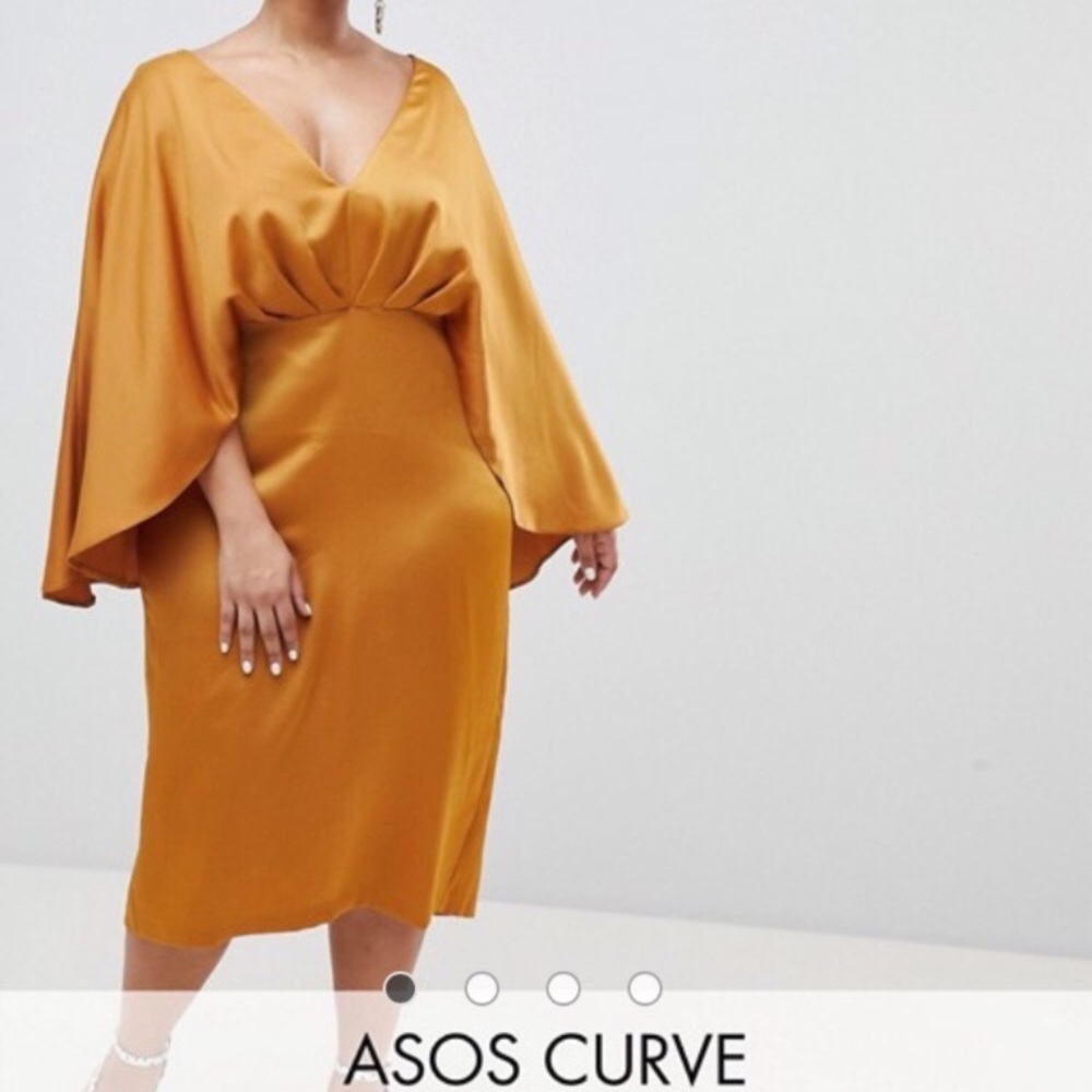 ASOS curve gold cape dress!